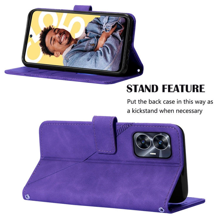 For Realme C55 Crossbody 3D Embossed Flip Leather Phone Case