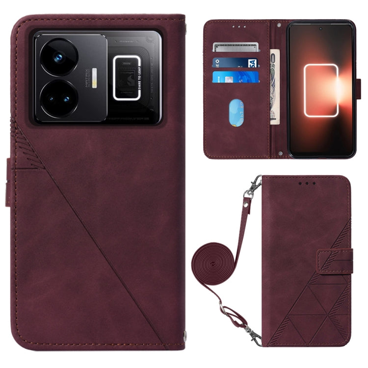 For Realme GT Neo 5 5G / GT 3 Crossbody 3D Embossed Flip Leather Phone Case