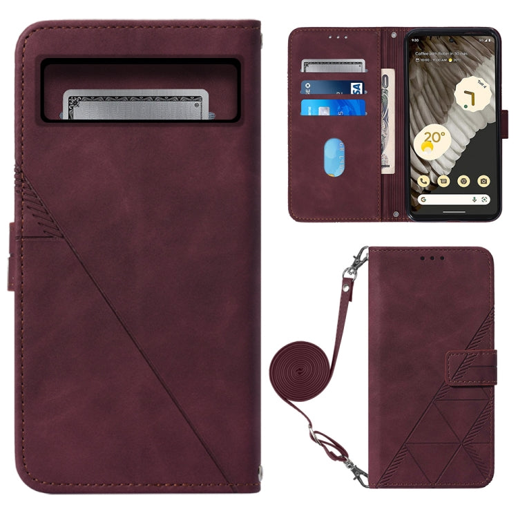 For Google Pixel 8 Pro Crossbody 3D Embossed Flip Leather Phone Case