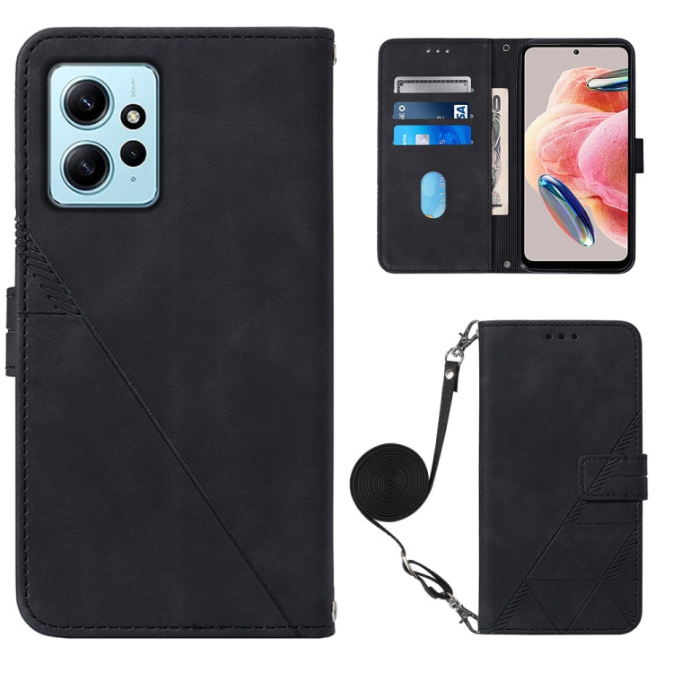 For Xiaomi Redmi Note 12 4G Global Crossbody 3D Embossed Flip Leather Phone Case