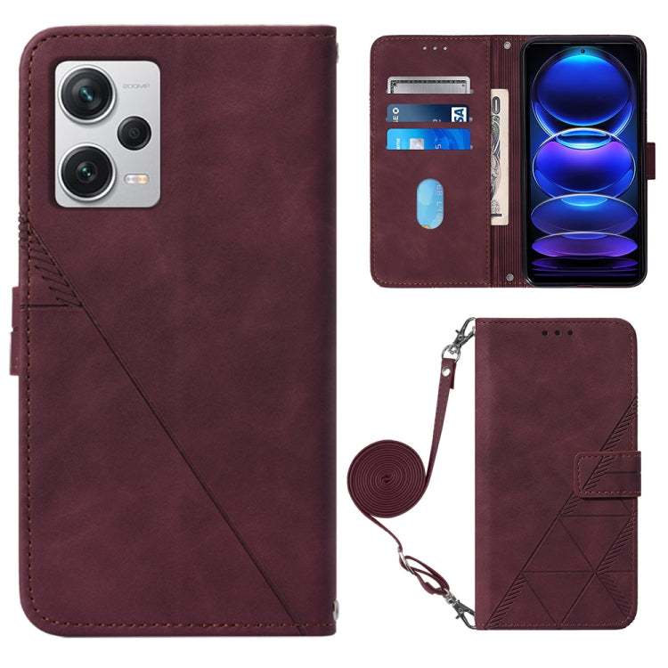 For Xiaomi Redmi Note 12 Pro+ 5G Global Crossbody 3D Embossed Flip Leather Phone Case