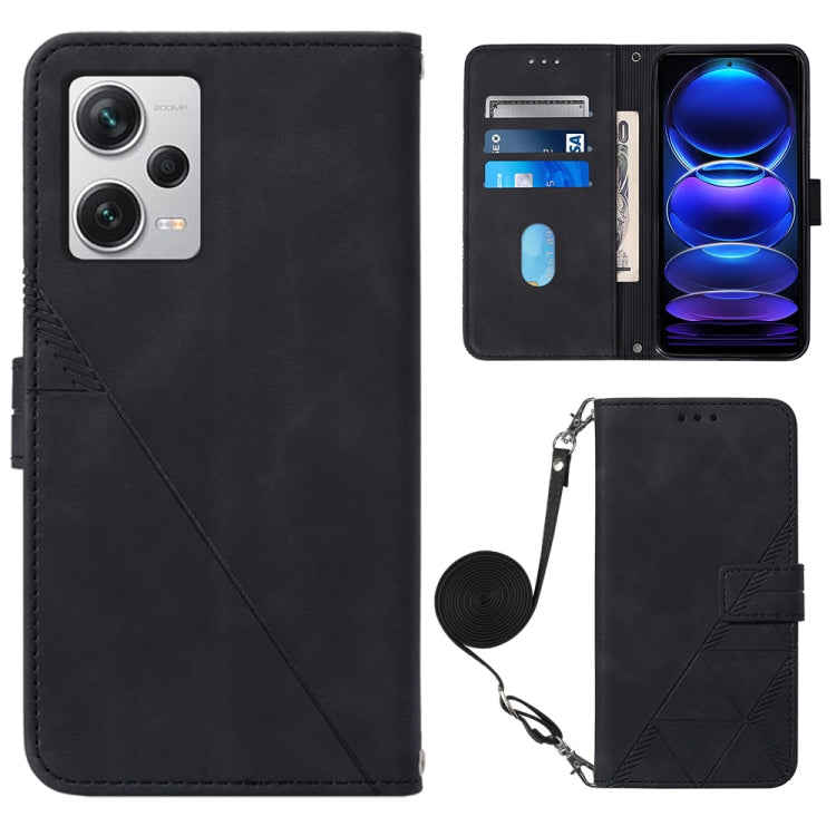 For Xiaomi Redmi Note 12 Pro+ 5G Global Crossbody 3D Embossed Flip Leather Phone Case