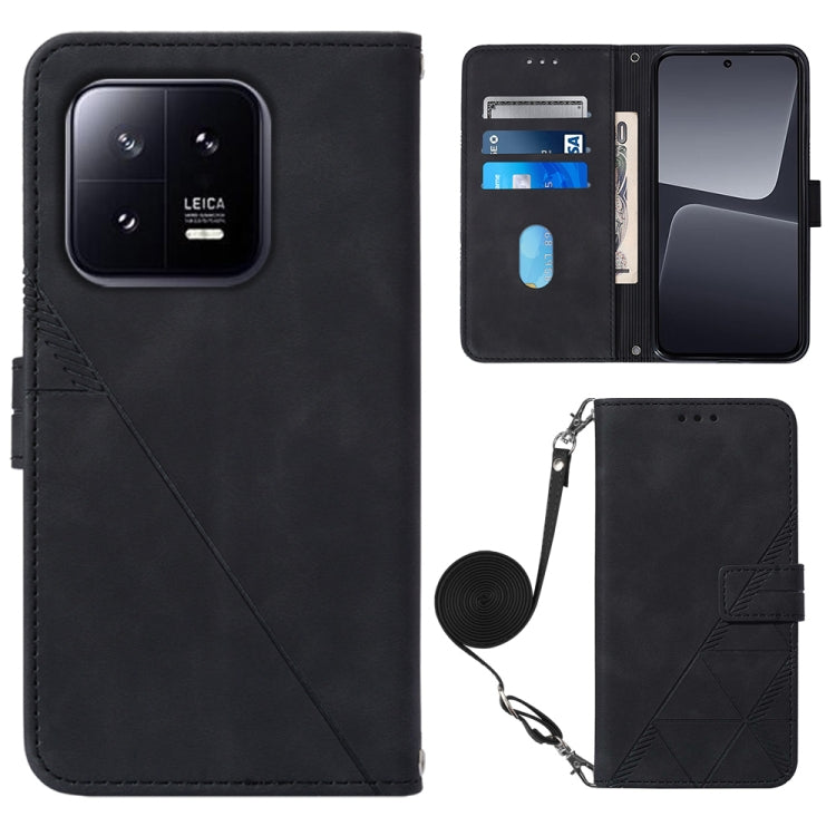 For Xiaomi 13 Crossbody 3D Embossed Flip Leather Phone Case