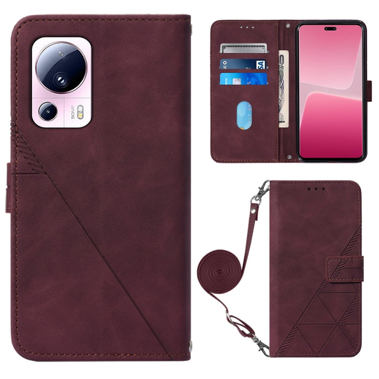 For Xiaomi 13 Lite 5G Crossbody 3D Embossed Flip Leather Phone Case