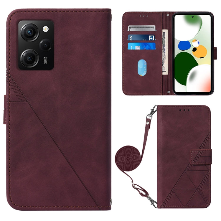 For Xiaomi Poco X5 Pro 5G Crossbody 3D Embossed Flip Leather Phone Case