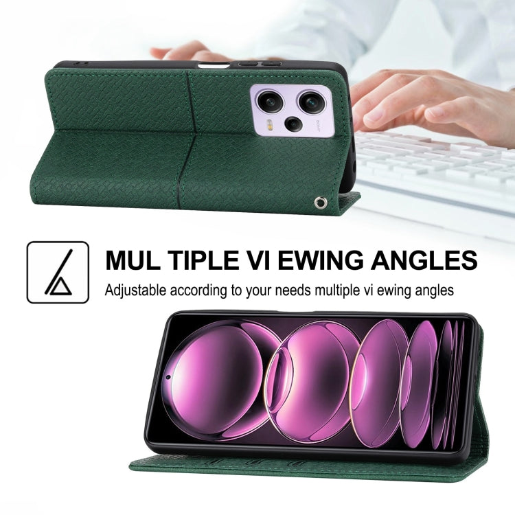 For Redmi Note 12 5G Global Woven Texture Stitching Magnetic Leather Phone Case