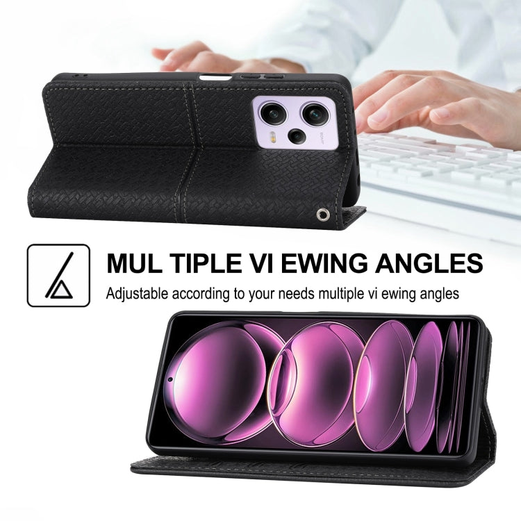 For Redmi Note 12 Pro 5G Global Woven Texture Stitching Magnetic Leather Phone Case