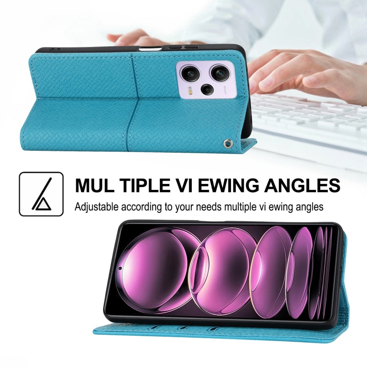 For Redmi Note 12 Pro+ Global Woven Texture Stitching Magnetic Leather Phone Case