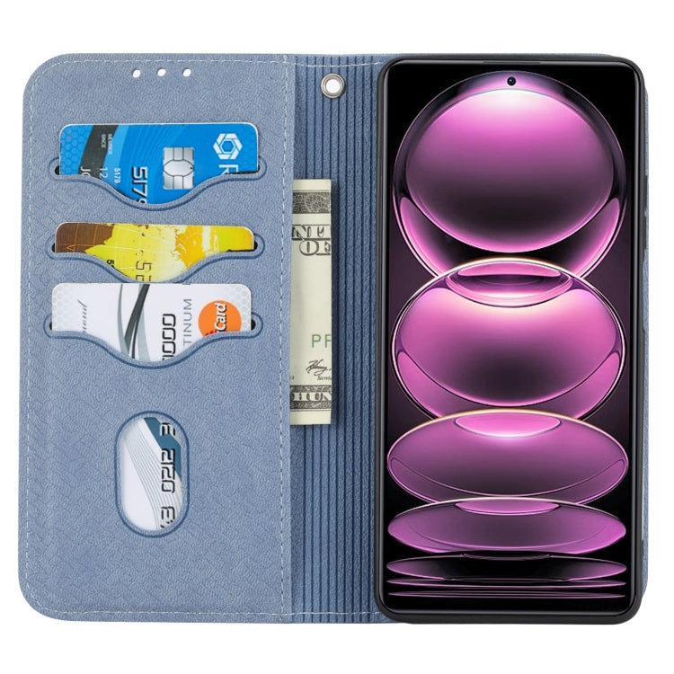 For Redmi Note 12 4G Global Woven Texture Stitching Magnetic Leather Phone Case