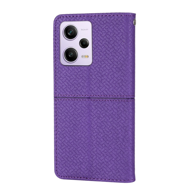 For Redmi Note 12 4G Global Woven Texture Stitching Magnetic Leather Phone Case