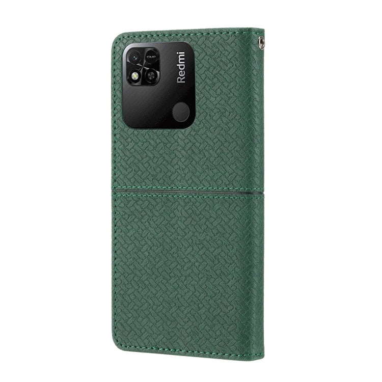 For Xiaomi Redmi 12C Woven Texture Stitching Magnetic Leather Phone Case
