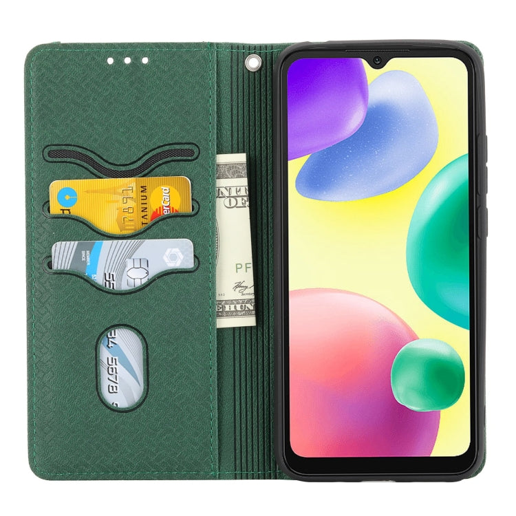 For Xiaomi Redmi 12C Woven Texture Stitching Magnetic Leather Phone Case