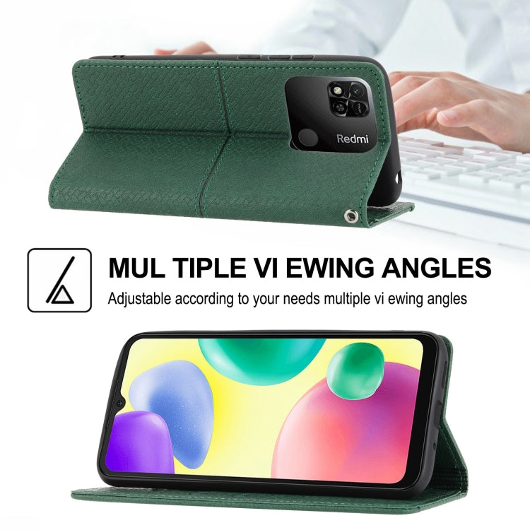 For Xiaomi Redmi 12C Woven Texture Stitching Magnetic Leather Phone Case