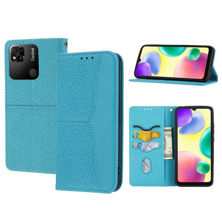 For Xiaomi Redmi 12C Woven Texture Stitching Magnetic Leather Phone Case