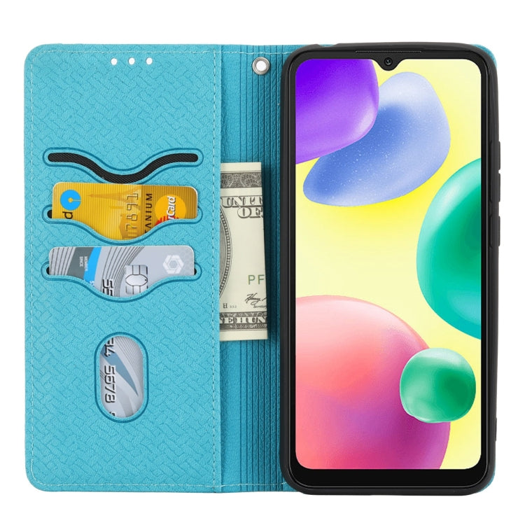 For Xiaomi Redmi 12C Woven Texture Stitching Magnetic Leather Phone Case