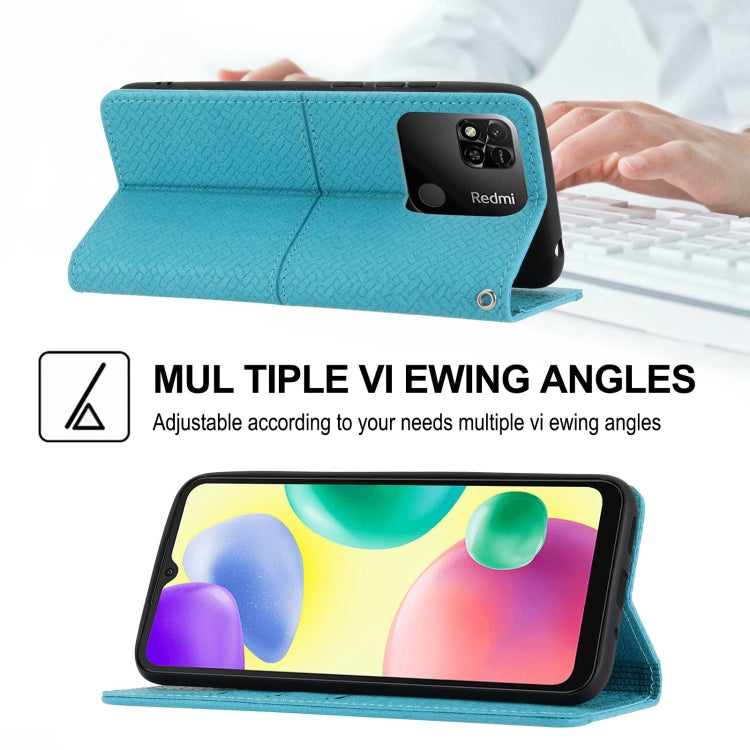 For Xiaomi Redmi 12C Woven Texture Stitching Magnetic Leather Phone Case