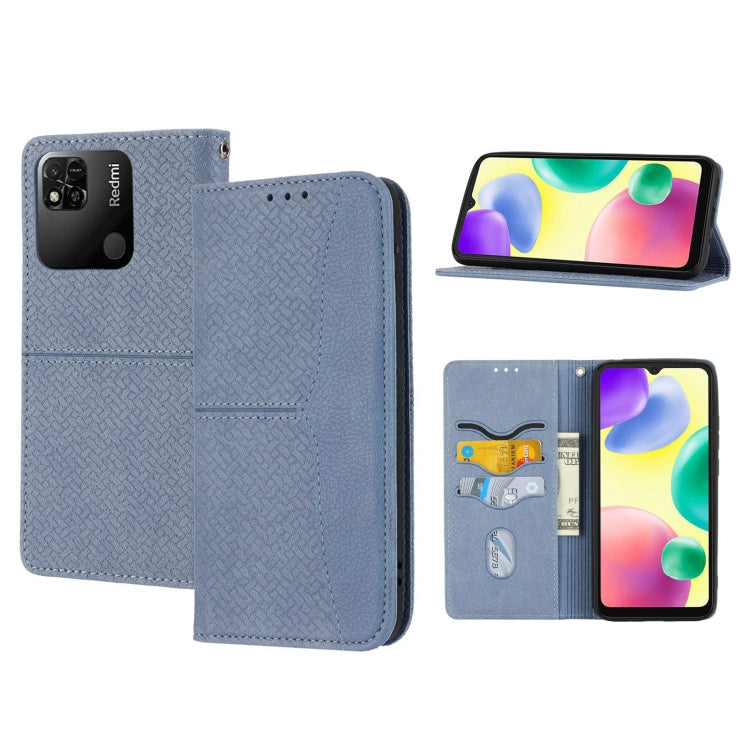 For Xiaomi Redmi 12C Woven Texture Stitching Magnetic Leather Phone Case
