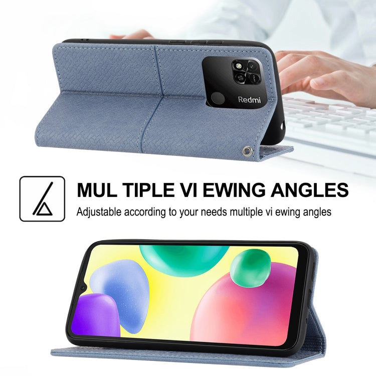 For Xiaomi Redmi 12C Woven Texture Stitching Magnetic Leather Phone Case