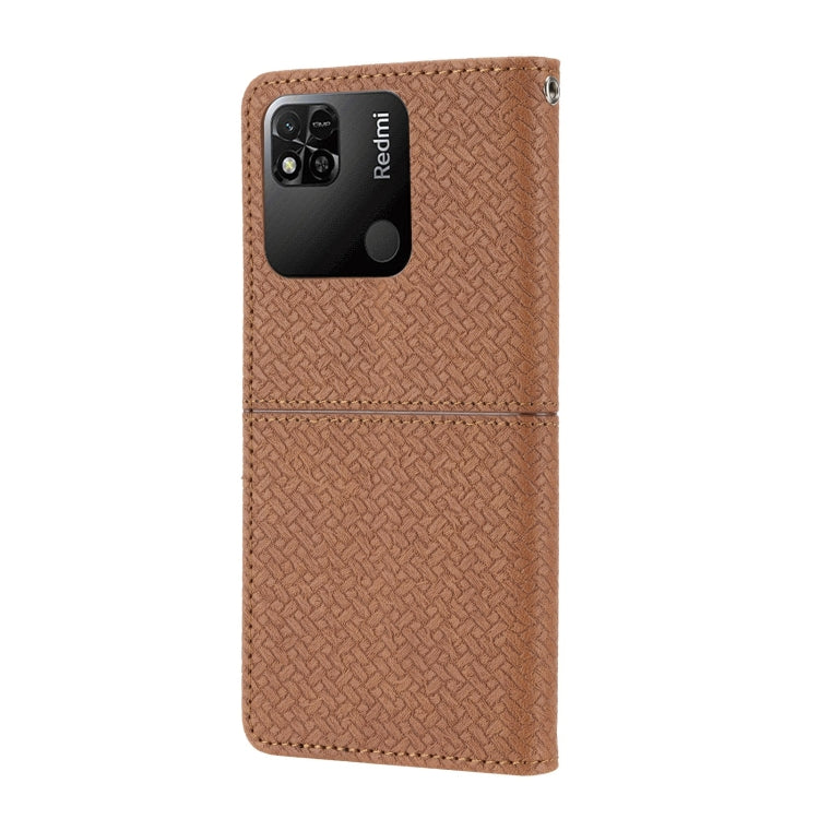 For Xiaomi Redmi 12C Woven Texture Stitching Magnetic Leather Phone Case