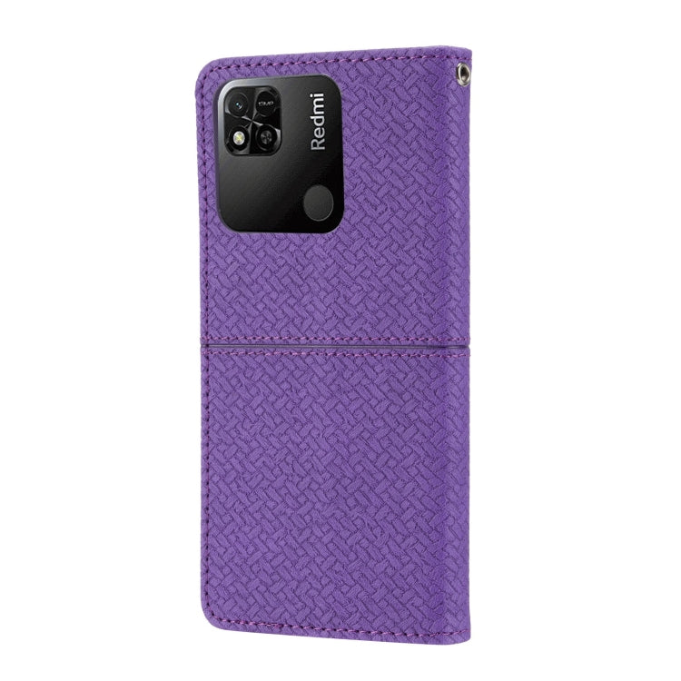 For Xiaomi Redmi 12C Woven Texture Stitching Magnetic Leather Phone Case