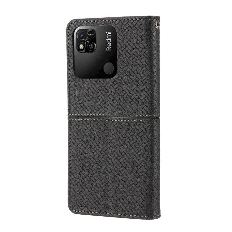 For Xiaomi Redmi 12C Woven Texture Stitching Magnetic Leather Phone Case