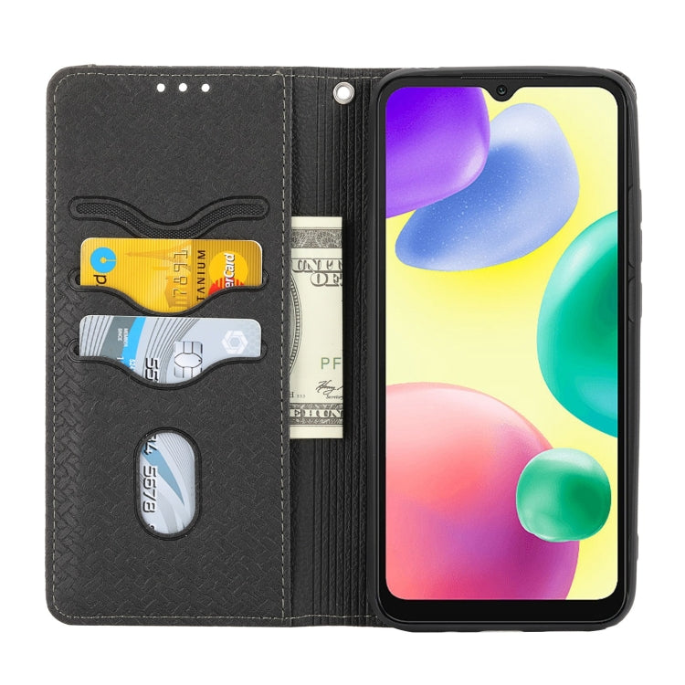 For Xiaomi Redmi 12C Woven Texture Stitching Magnetic Leather Phone Case