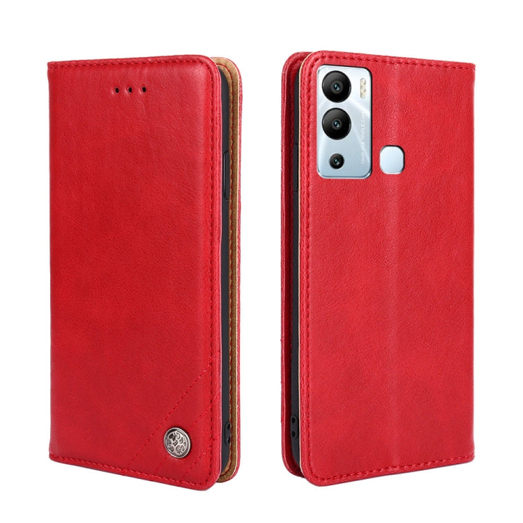 For Infinix Hot 12i Non-Magnetic Retro Texture Leather Phone Case