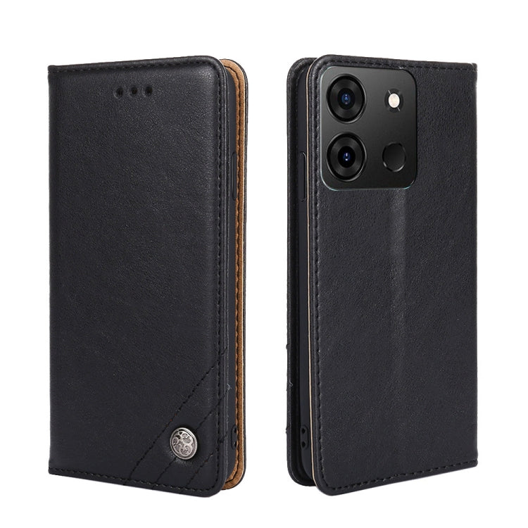 For Infinix Smart 7 Non-Magnetic Retro Texture Leather Phone Case