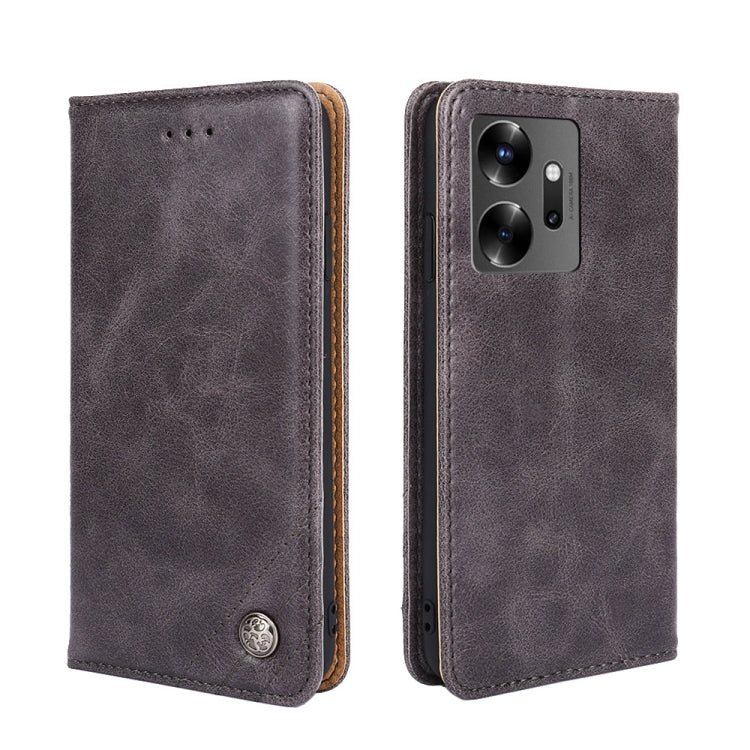 For Infinix Zero 20 Non-Magnetic Retro Texture Leather Phone Case