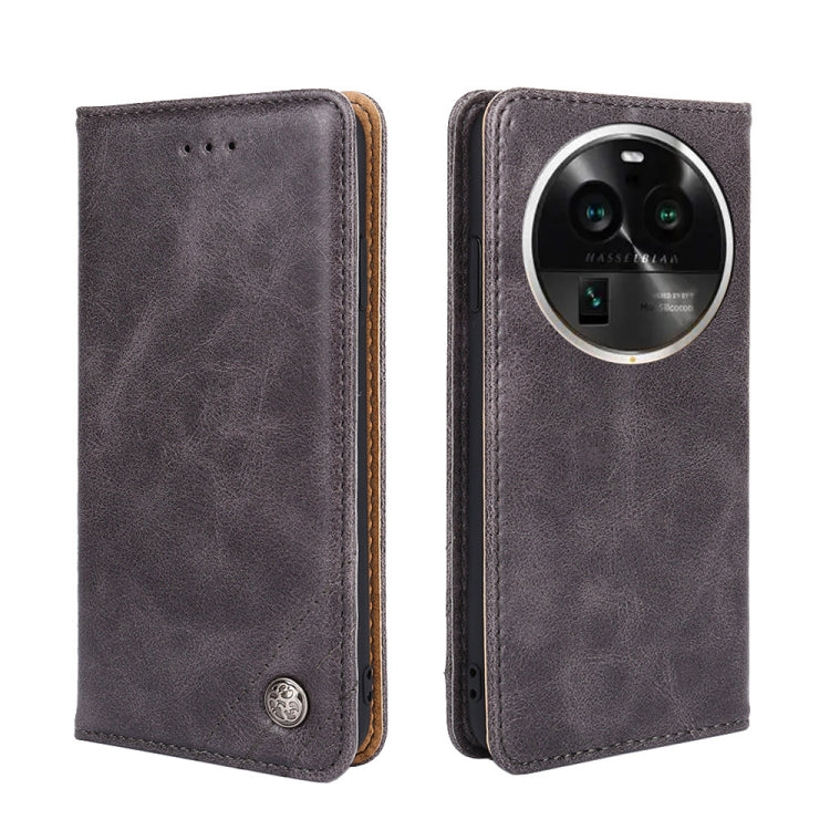 For OPPO Find X6 Pro 5G Non-Magnetic Retro Texture Leather Phone Case