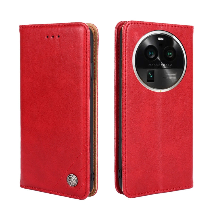 For OPPO Find X6 Pro 5G Non-Magnetic Retro Texture Leather Phone Case