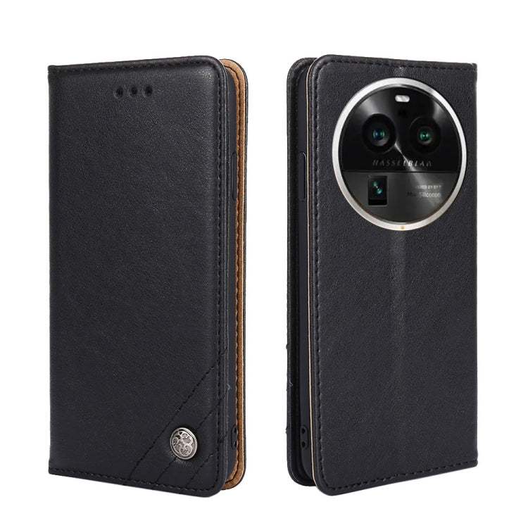 For OPPO Find X6 Pro 5G Non-Magnetic Retro Texture Leather Phone Case
