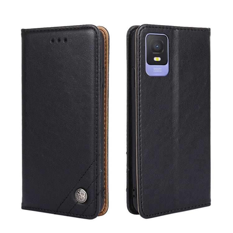 For TCL 403 Non-Magnetic Retro Texture Leather Phone Case