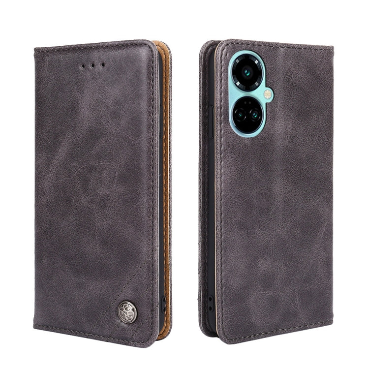 For Tecno Camon 19 / 19 Pro Non-Magnetic Retro Texture Leather Phone Case