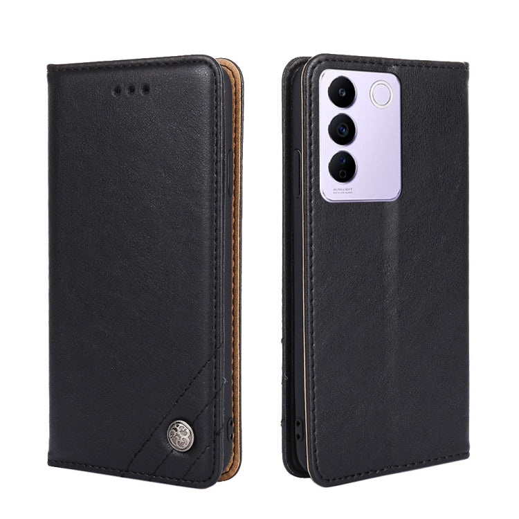For vivo S16e Non-Magnetic Retro Texture Leather Phone Case