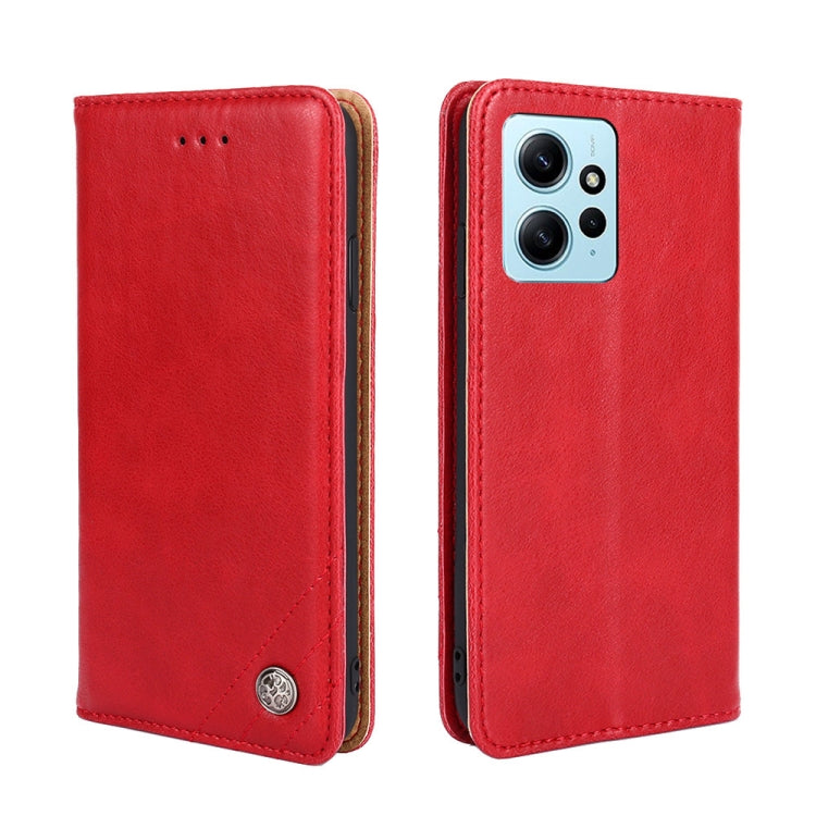 For Xiaomi Redmi Note 12 4G Global Non-Magnetic Retro Texture Leather Phone Case