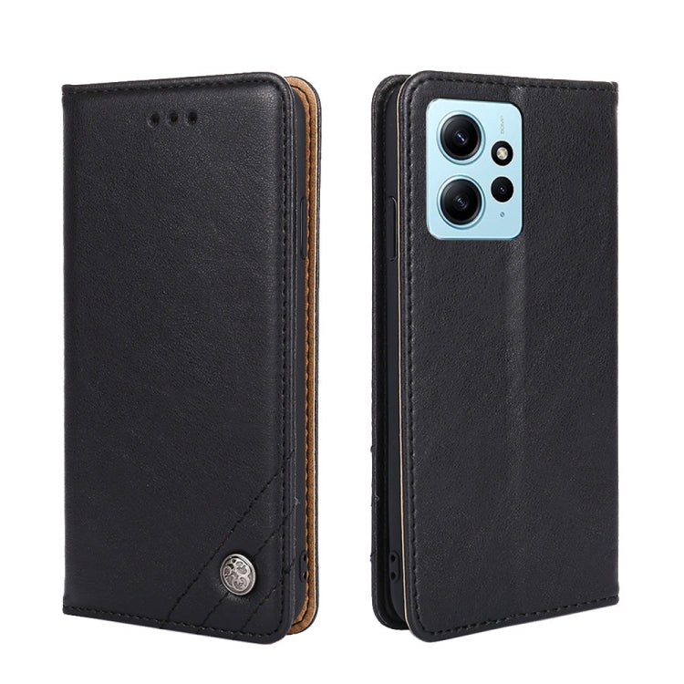 For Xiaomi Redmi Note 12 4G Global Non-Magnetic Retro Texture Leather Phone Case