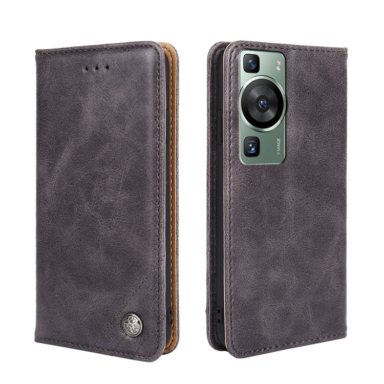 For Huawei P60 / P60 Pro Non-Magnetic Retro Texture Leather Phone Case