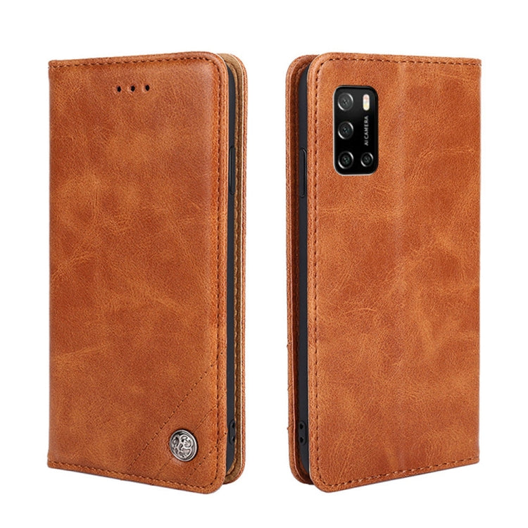 For Rakuten Big S Non-Magnetic Retro Texture Leather Phone Case