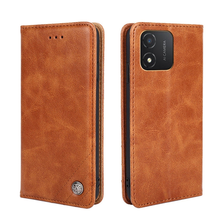 For Honor X5 4G Non-Magnetic Retro Texture Leather Phone Case