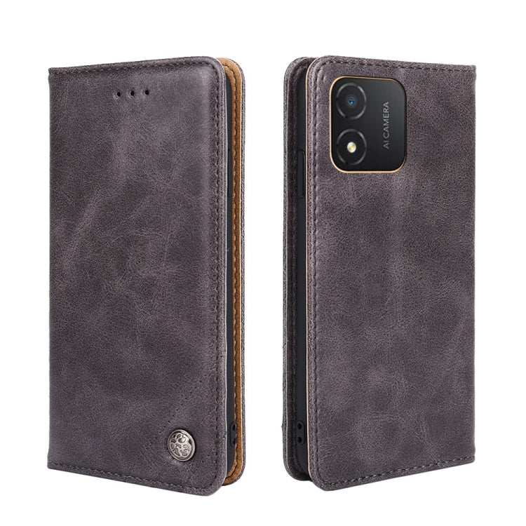 For Honor X5 4G Non-Magnetic Retro Texture Leather Phone Case