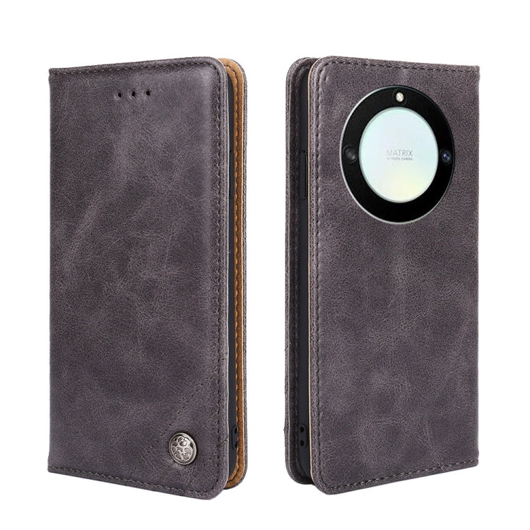 For Honor X40 Non-Magnetic Retro Texture Leather Phone Case