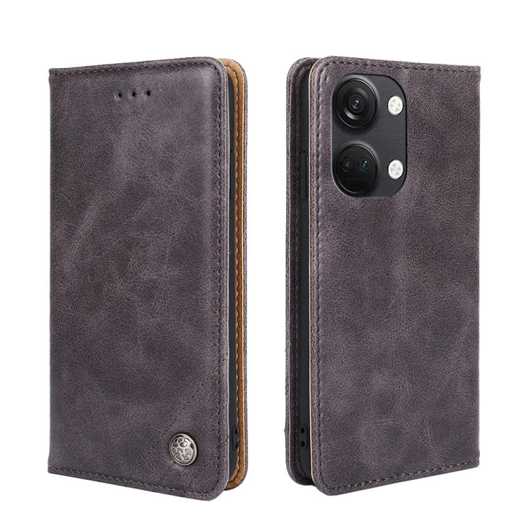 For OnePlus Ace 2V 5G Non-Magnetic Retro Texture Leather Phone Case