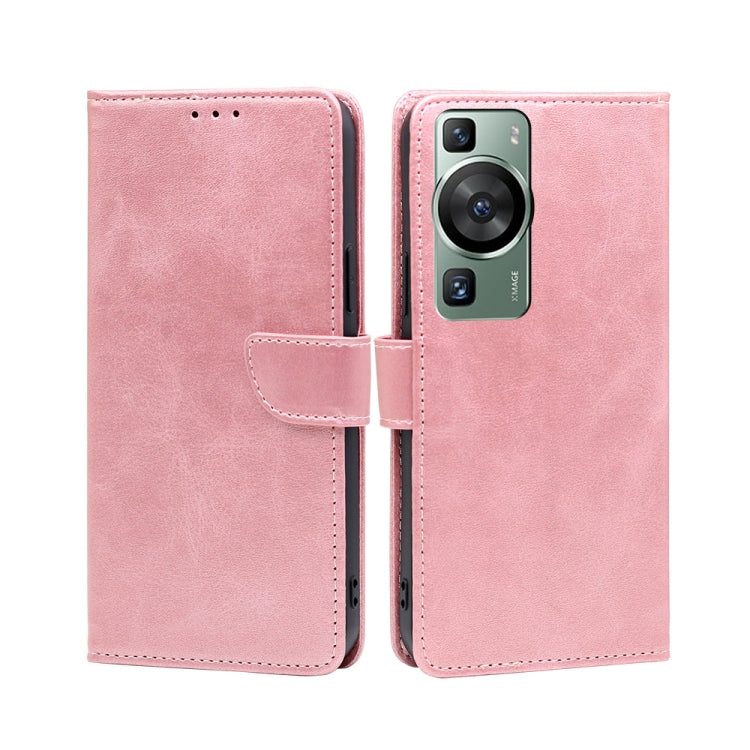 For Huawei P60 / P60 Pro Calf Texture Buckle Flip Leather Phone Case