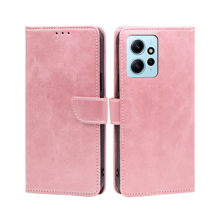 For Xiaomi Redmi Note 12 4G Global Calf Texture Buckle Flip Leather Phone Case
