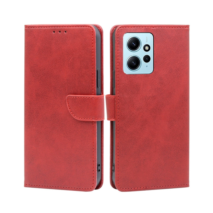 For Xiaomi Redmi Note 12 4G Global Calf Texture Buckle Flip Leather Phone Case