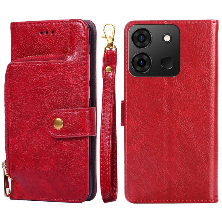 For Infinix Smart 7 Zipper Bag Leather Phone Case