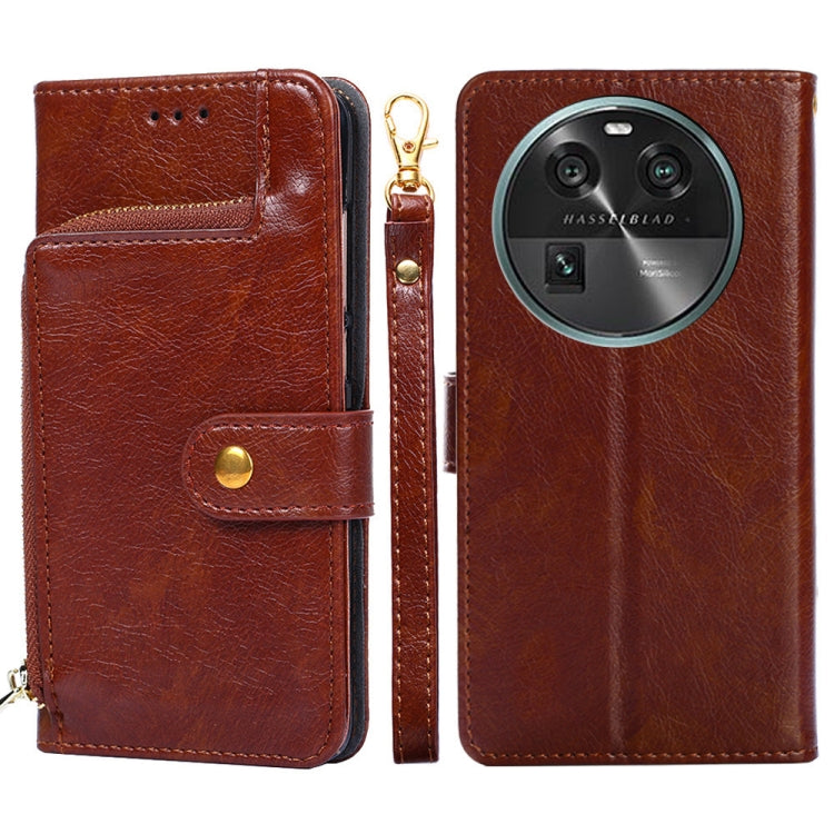 For OPPO Find X6 5G Zipper Bag Leather Phone Case