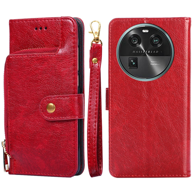 For OPPO Find X6 5G Zipper Bag Leather Phone Case