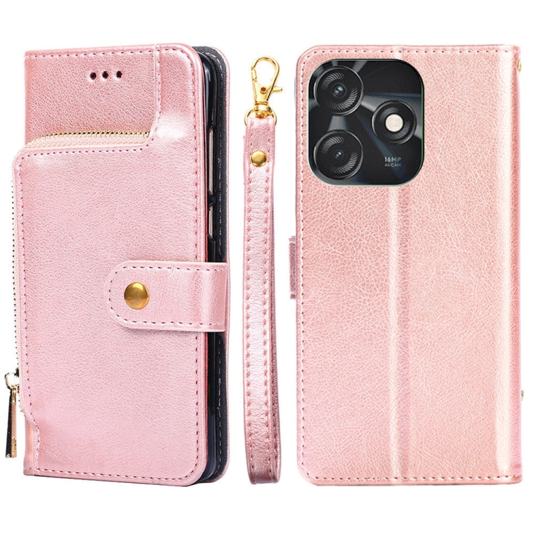 For Tecno Spark 10C Zipper Bag Leather Phone Case